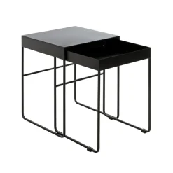 Lot de 2 tables d'appoint noir