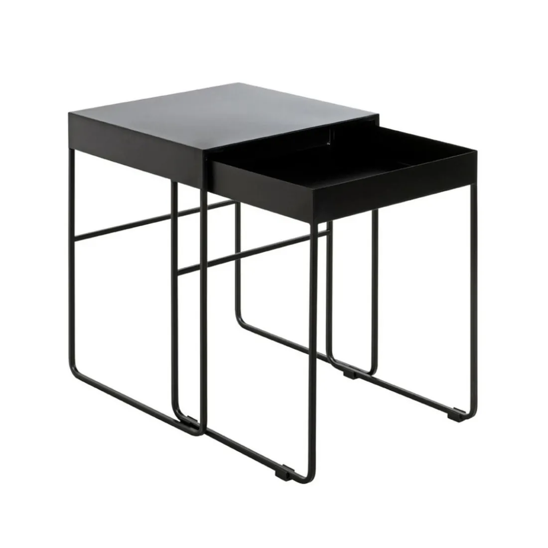 Lot de 2 tables d'appoint noir