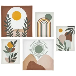 Lot de 5 toiles imprimées Cynthia Beige