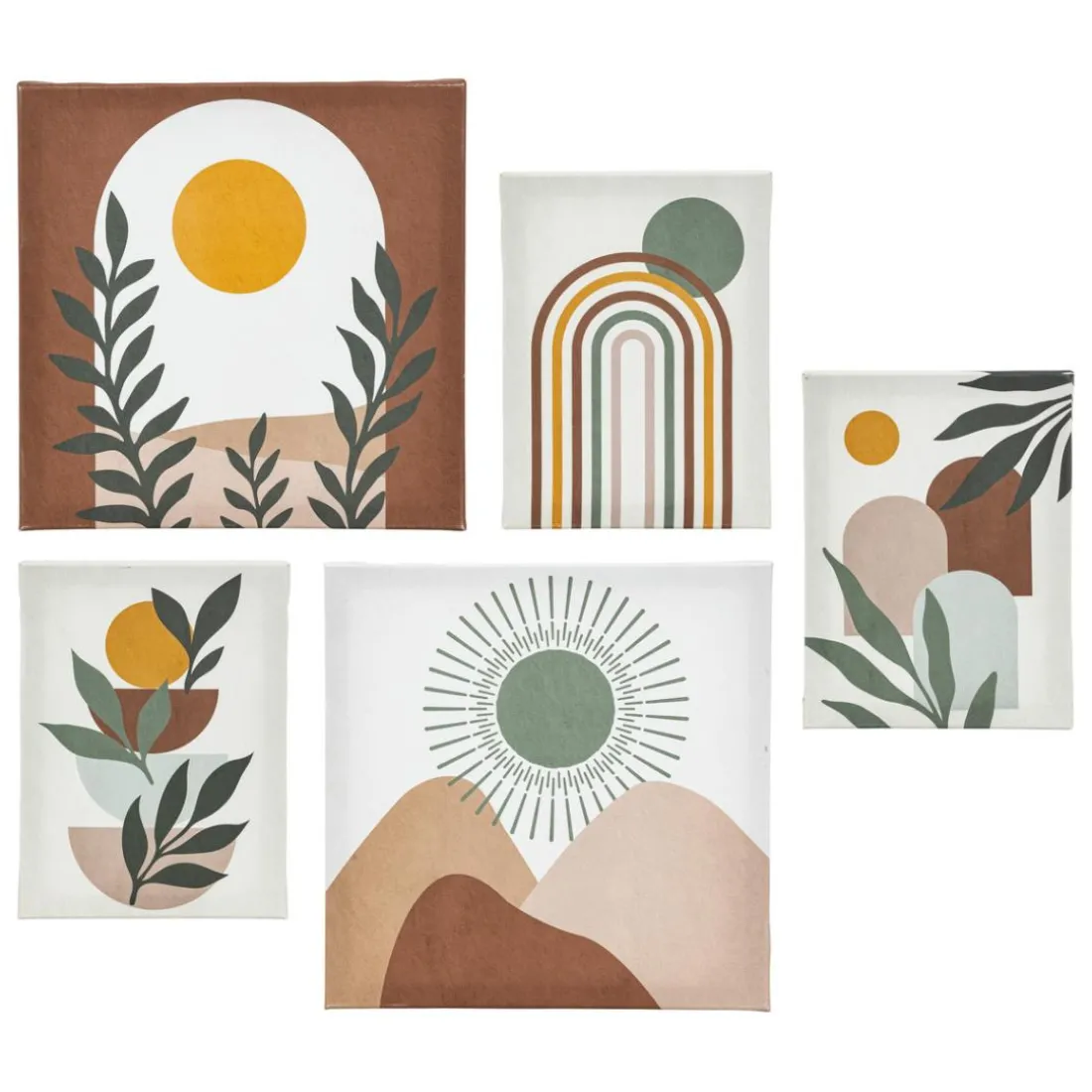 Lot de 5 toiles imprimées Cynthia Beige