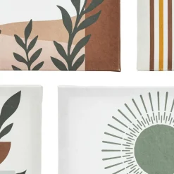 Lot de 5 toiles imprimées Cynthia Beige