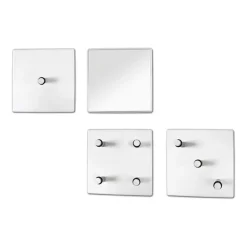 lot de patères murales métal époxy blanc et miroir
