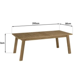 Lot n°3 Salon de jardin acacia beige 6 personnes CELESTIN