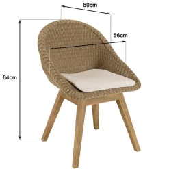 Lot n°7 Salon de jardin teck recyclé rotin synthétique 8/10 personnes KALLY