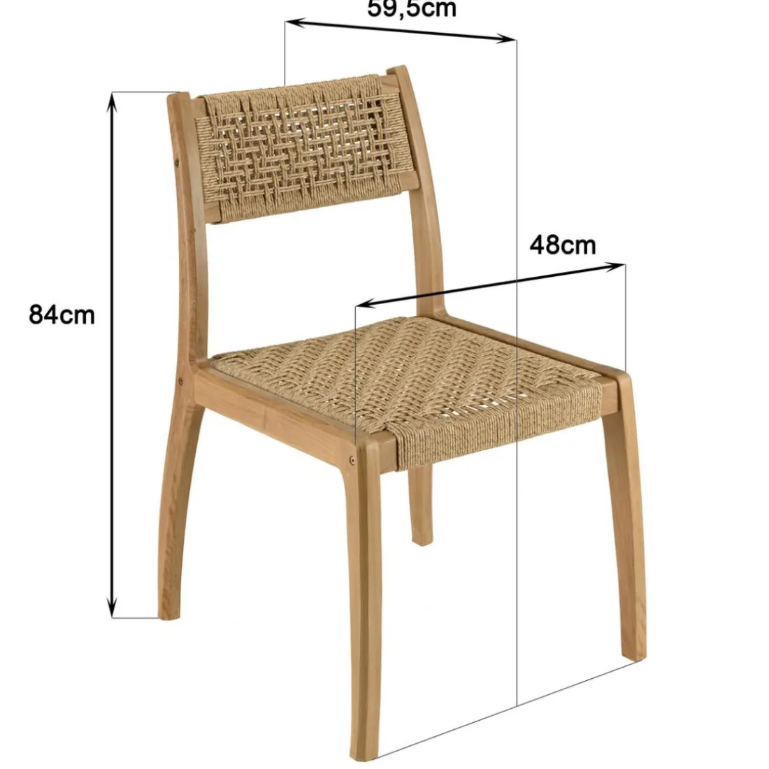 Lot n°25 Salon de jardin teck recyclé rotin synthétique 4 personnes VALERIA