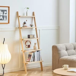 L'étagère murale échelle SMOGEN en bois massif naturel style scandinave design intemporel fabriquée en pin de haute qualité