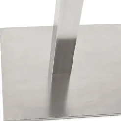 Mange-debout design 'DENVER BAR' blanc avec pied en métal brossé
