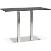 Mange-debout design 'DENVER BAR' noir avec pied en métal brossé