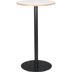Mange-debout rond 'POLLUX ROUND' blanc avec un pied noir
