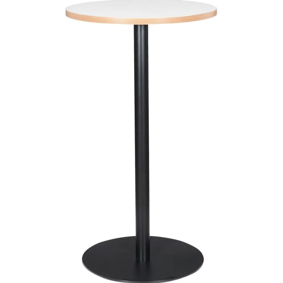 Mange-debout rond 'POLLUX ROUND' blanc avec un pied noir