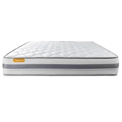 Matelas double sommiers gris Memo Spring Ressorts ensaches 3 zones de confort MAXI épaisseur