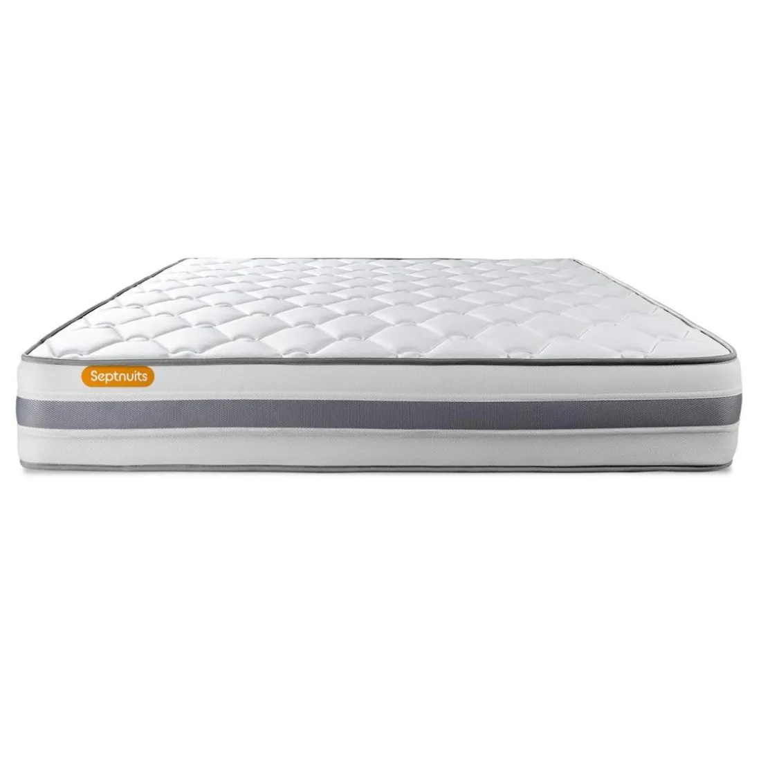 Matelas double sommiers gris Memo Spring Ressorts ensaches 3 zones de confort MAXI épaisseur