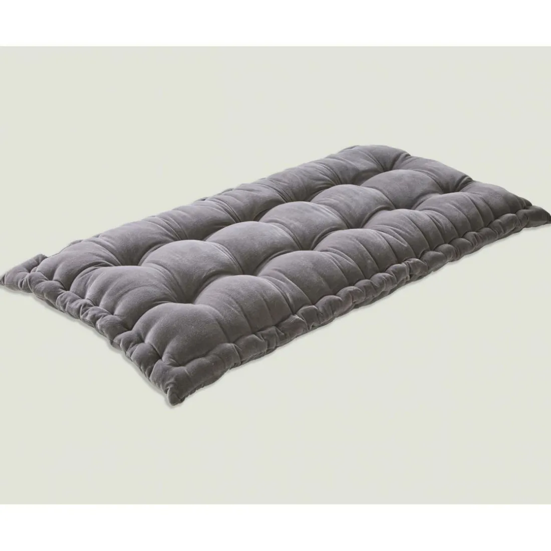 Matelas Futon en velours ras gris