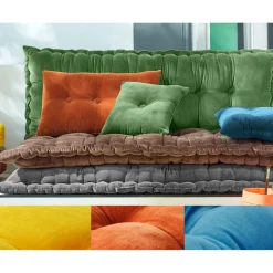 Matelas Futon en velours ras gris