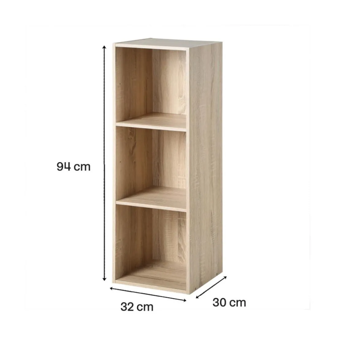 Meuble à 3 cases en bois Beige