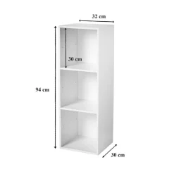 Meuble à 3 cases en bois blanc