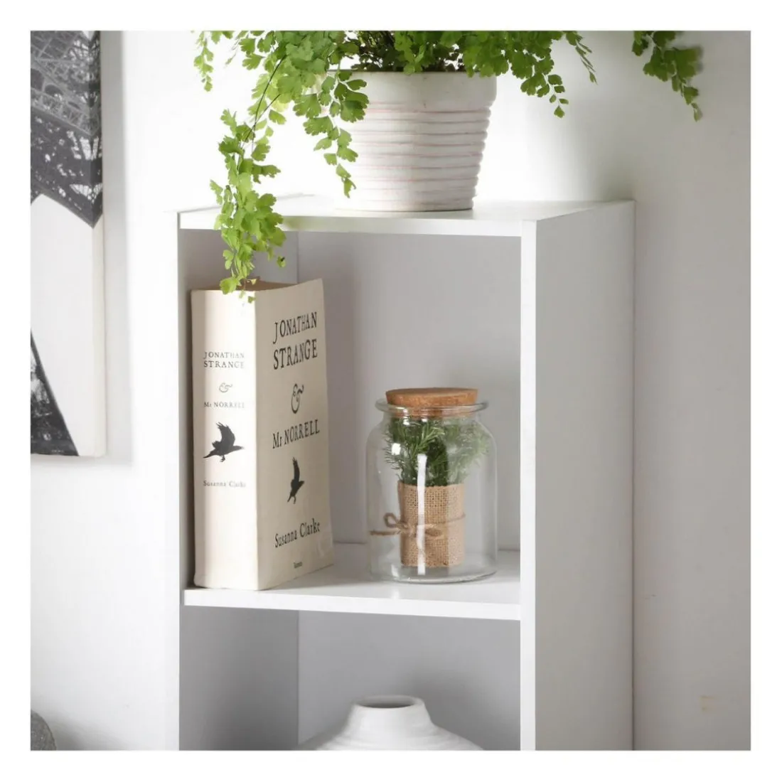 Meuble à 4 cases en bois blanc
