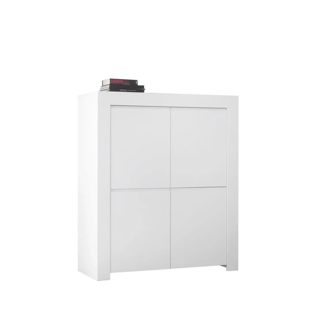 Meuble 4 portes en bois FIRENZE blanc opaque