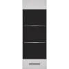 Meuble à étagères avec porte vitrée L38xH110cm Blanc brillant