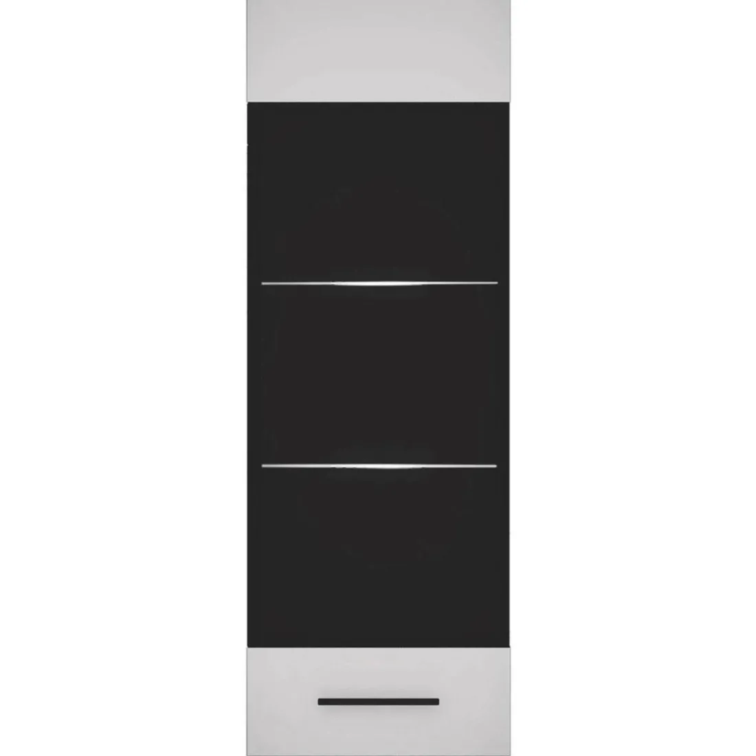 Meuble à étagères avec porte vitrée L38xH110cm Blanc brillant