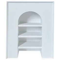 Meuble à étagères style naturel avec arche Vincia Blanc texturé