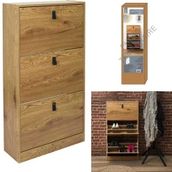 Meuble A Chaussures 3 Portes en Bois