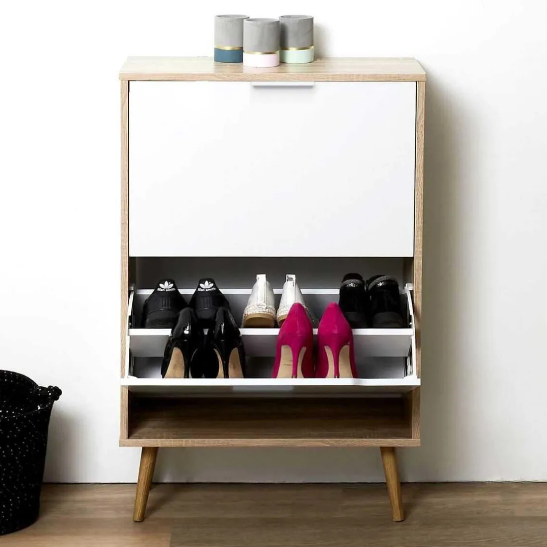 Meuble A Chaussures 2 Portes en Bois