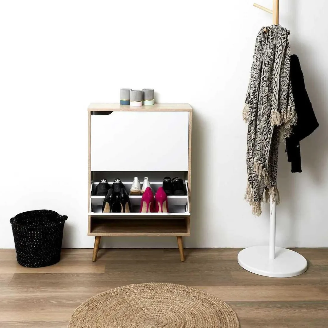 Meuble A Chaussures 2 Portes en Bois