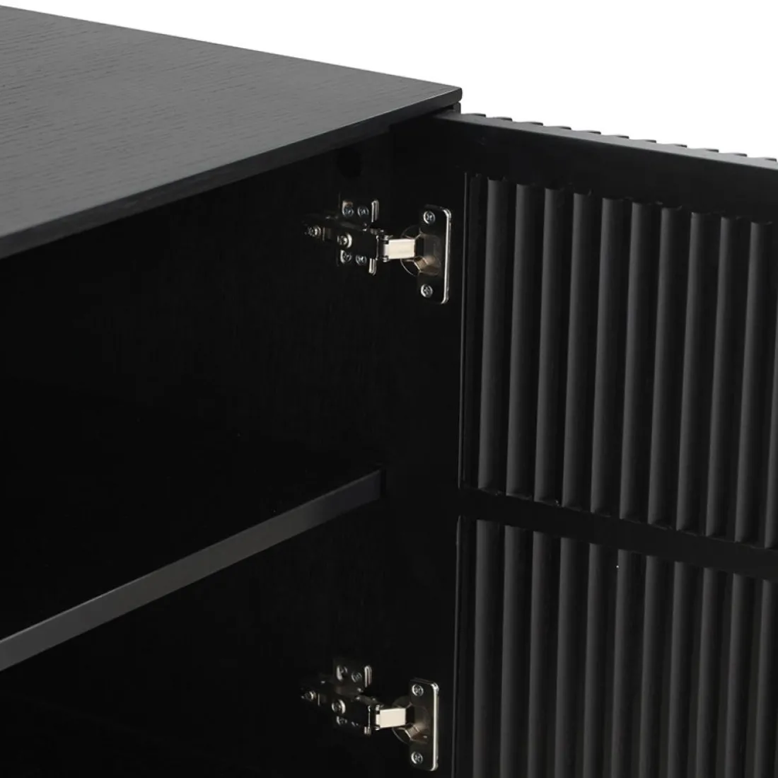 Meuble de rangement design 'CONVIV' en bois noir