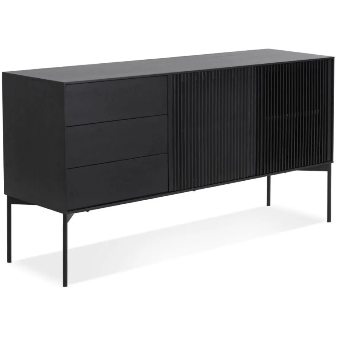 Meuble de rangement design 'CONVIV' en bois noir