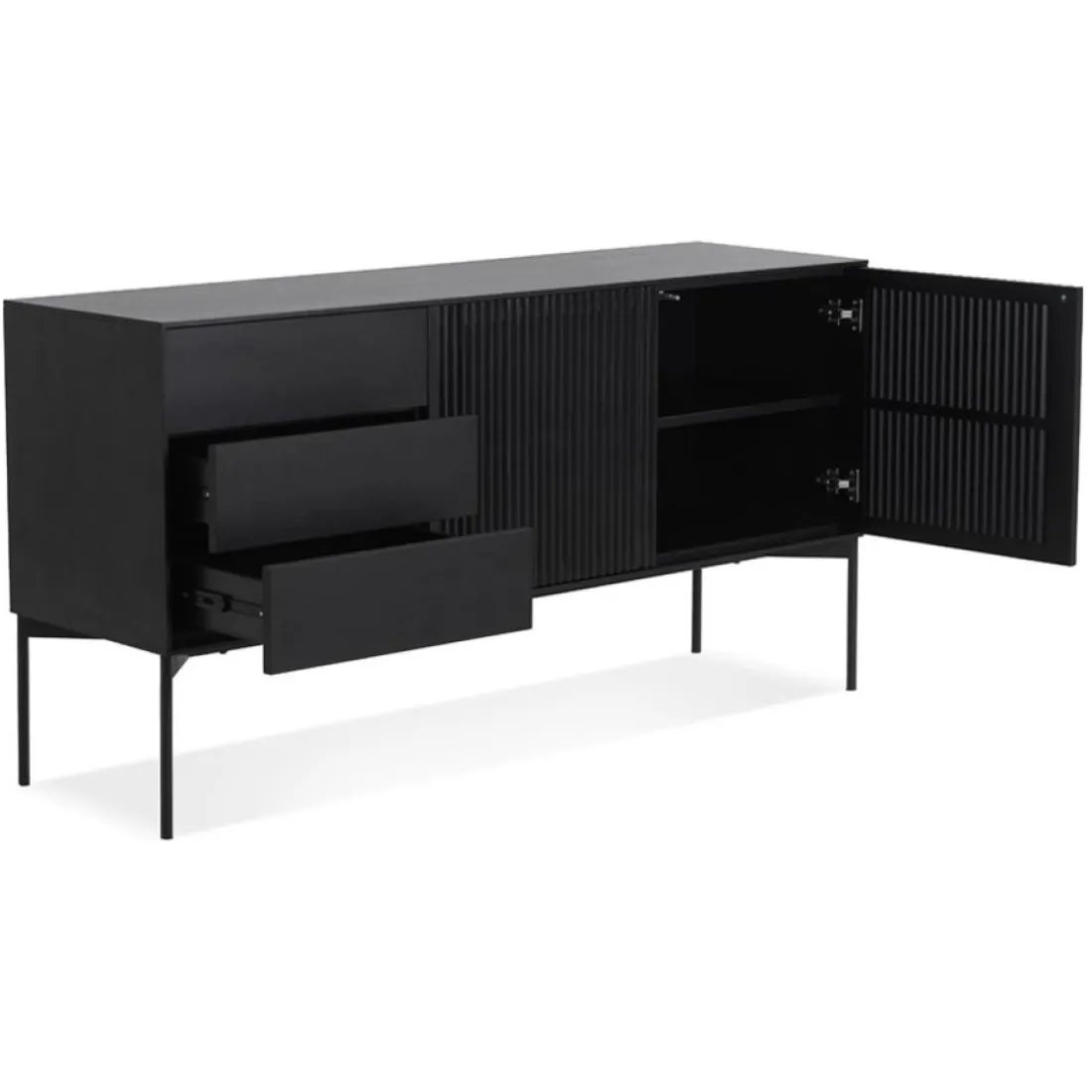 Meuble de rangement design 'CONVIV' en bois noir