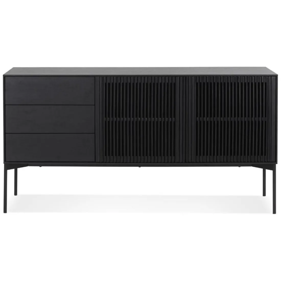 Meuble de rangement design 'CONVIV' en bois noir