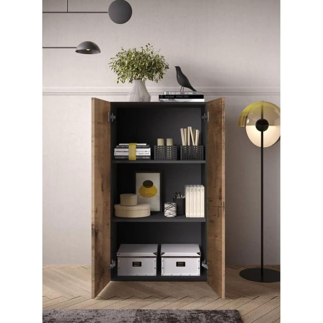 Meuble de stockage 2 portes multifonctionnelle