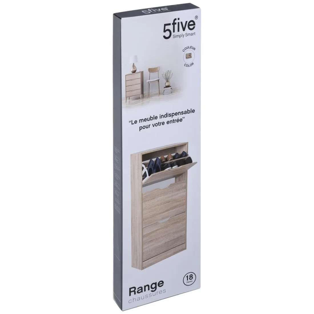 Meuble range-chaussures 3 tiroirs effet chêne gris