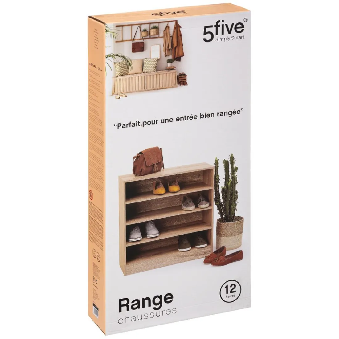 Meuble range-chaussures x13 effet bois naturel