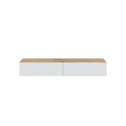 Meuble suspendu 2 abattants et 2 niches de rangement en bois Blanc Fabrication Espagne