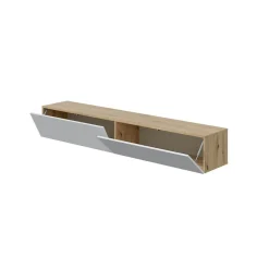Meuble suspendu 2 abattants et 2 niches de rangement en bois Blanc Fabrication Espagne