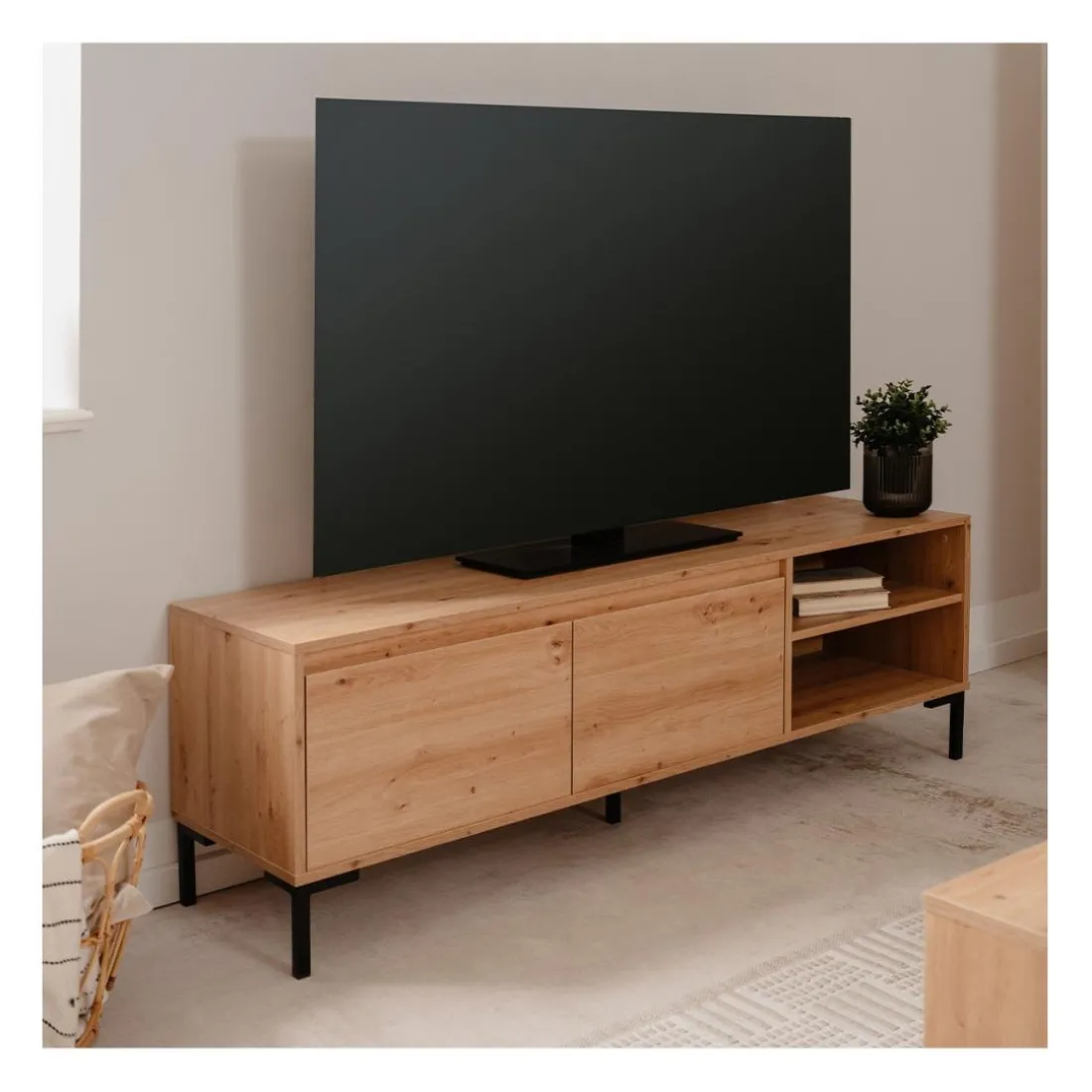 Meuble TV 2 Abattants 2 Niches PLOCK