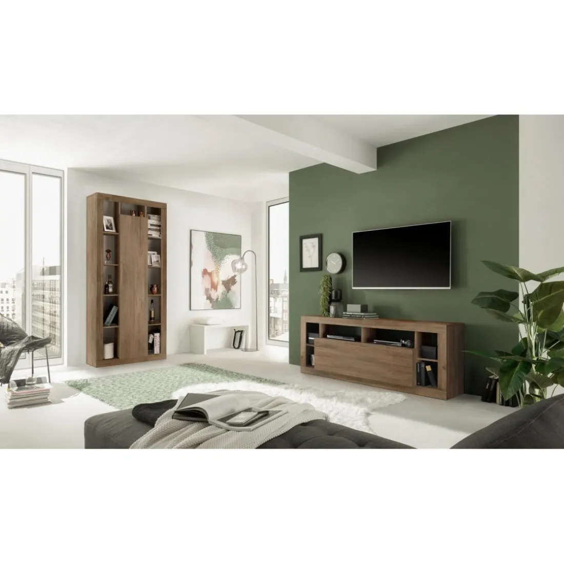 Meuble TV 1 porte panneaux de particules