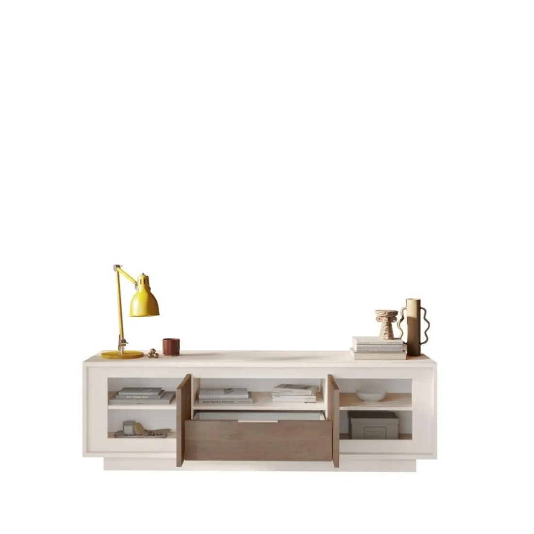 Meuble TV 2 portes et 1 tiroir cashmere