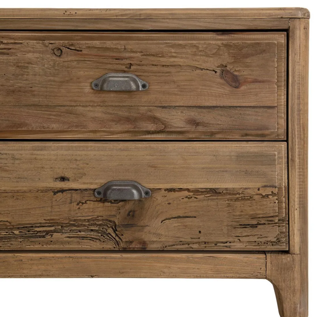 Meuble TV ANDRIAN 6 Tiroirs Bois Pin Recyclé