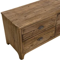 Meuble TV ANDRIAN 6 Tiroirs Bois Pin Recyclé