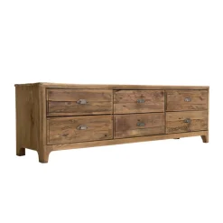 Meuble TV ANDRIAN 6 Tiroirs Bois Pin Recyclé