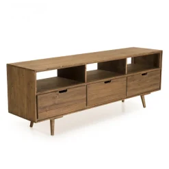Meuble Tv ANDY Scandi Bois 3 Tiroirs 3 Niches Sapin