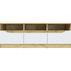 Meuble TV 130cm Chêne Et Blanc