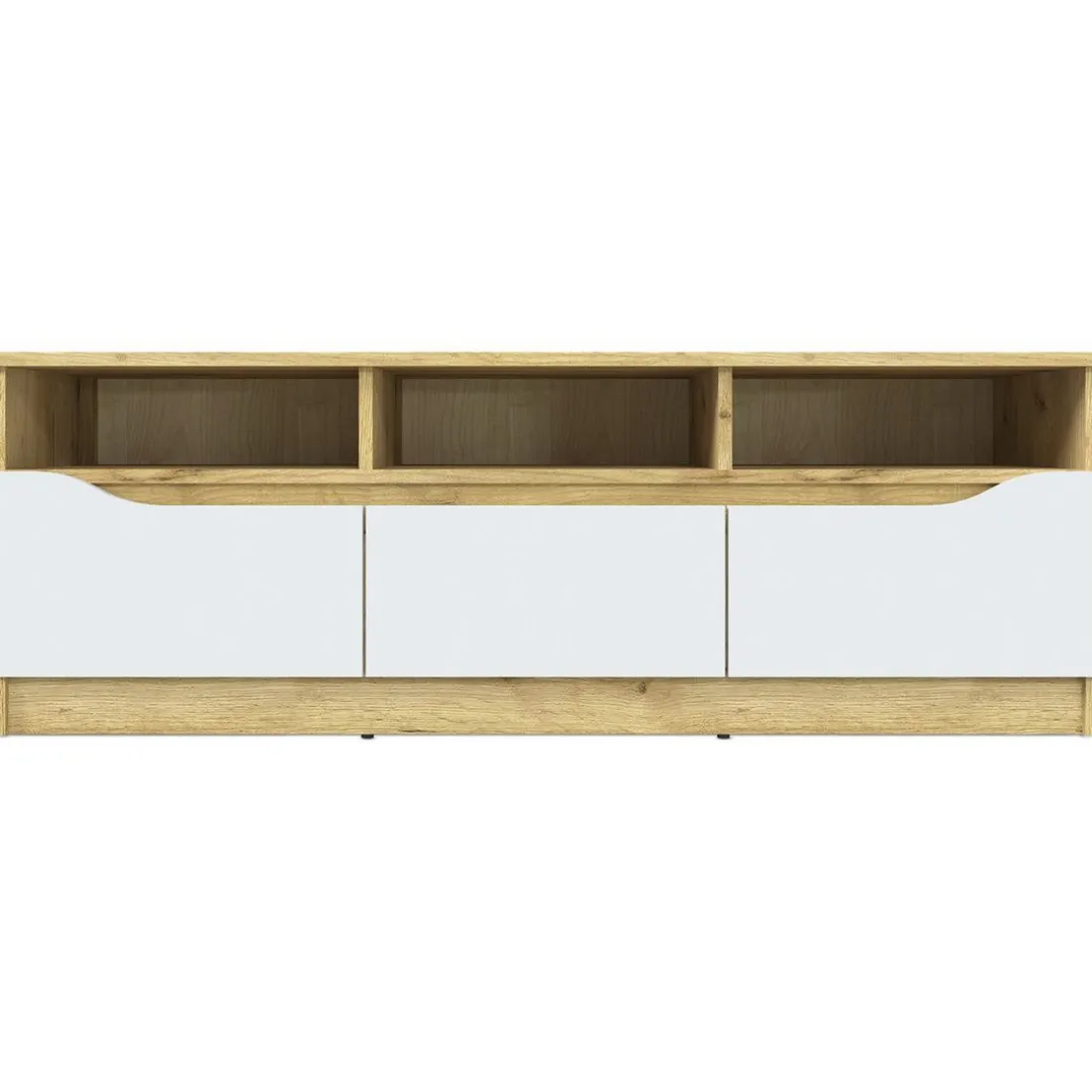 Meuble TV 130cm Chêne Et Blanc