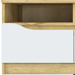 Meuble TV 130cm Chêne Et Blanc