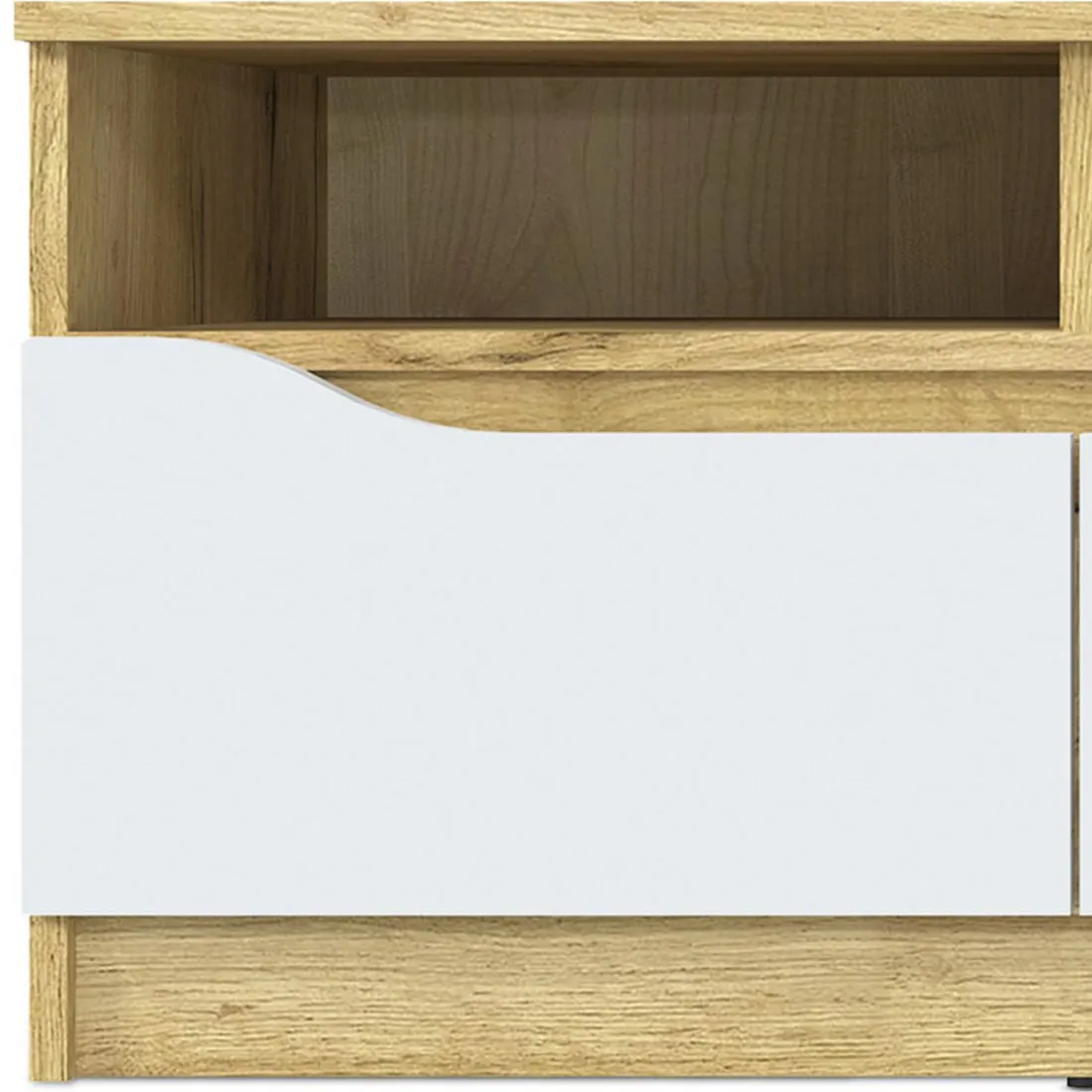 Meuble TV 130cm Chêne Et Blanc