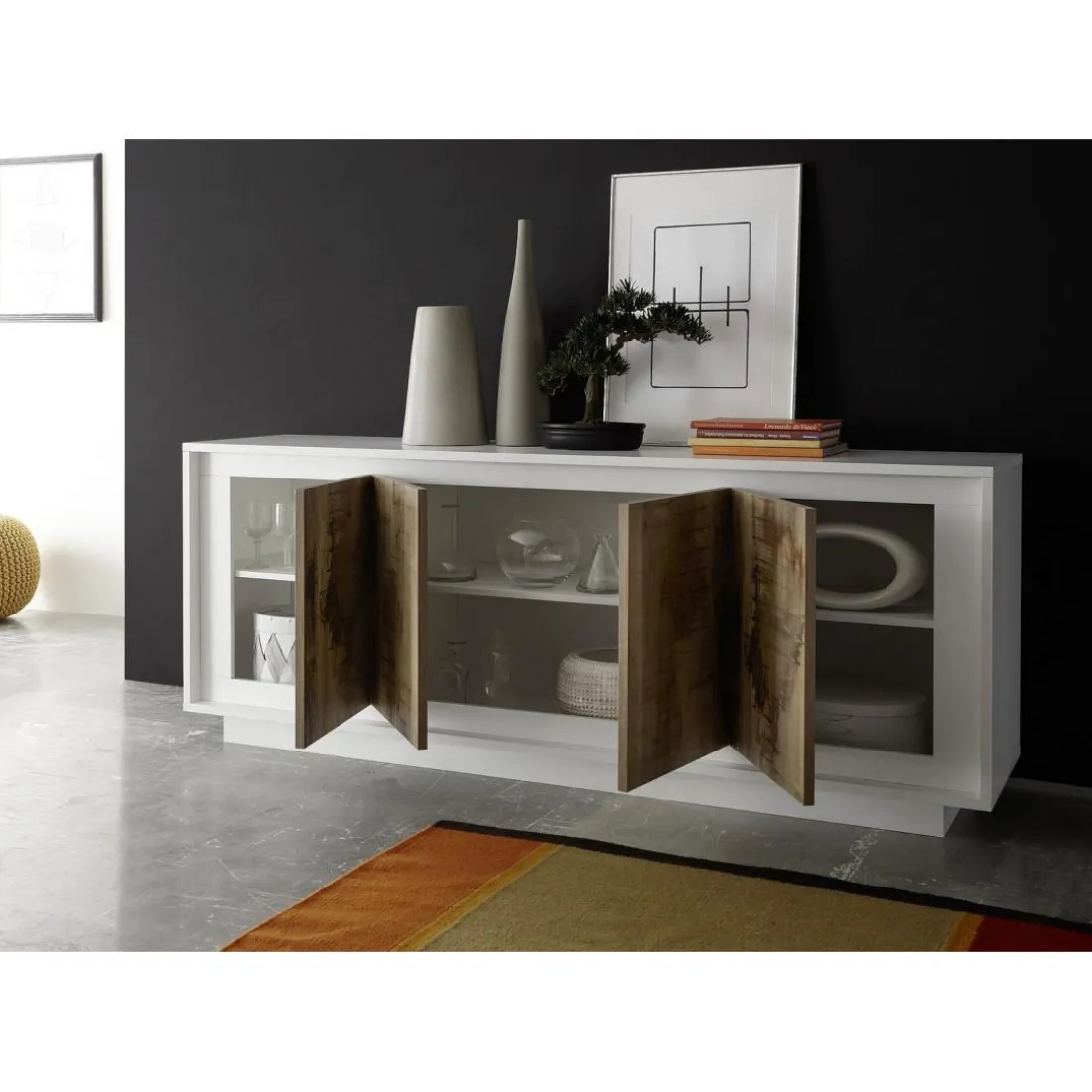 Meuble TV deux portes une niche