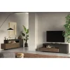 Meuble TV Lowboard 1 porte et 2 tiroirs marron